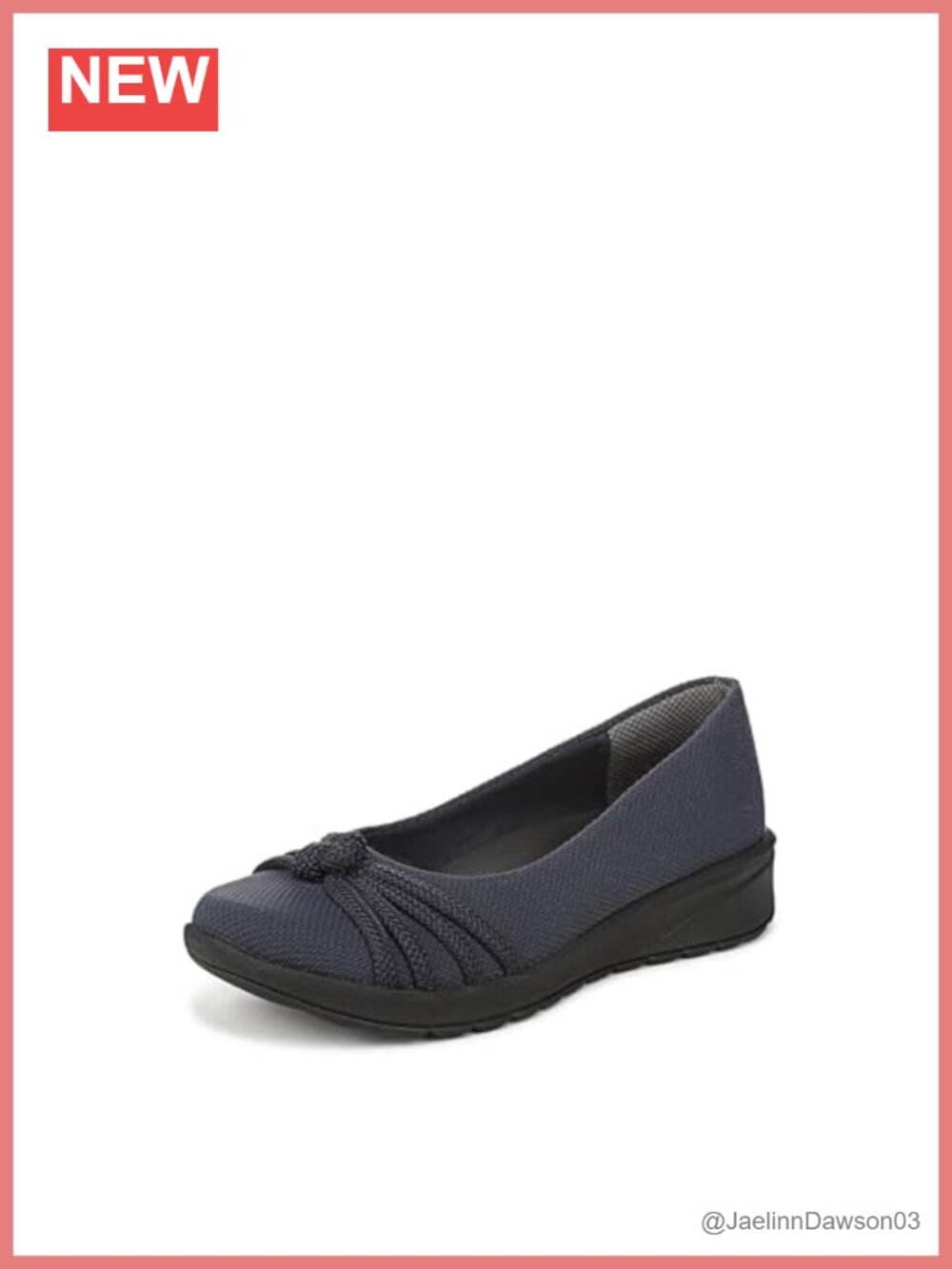 Women's LifeStride Loafer Flats Navy Blue Slip On Bzees Air Step Comfort